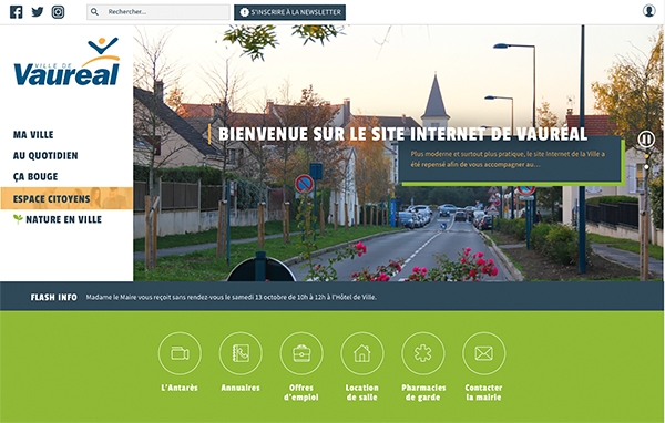 Page d'accueil nouveau site Internet Vignette