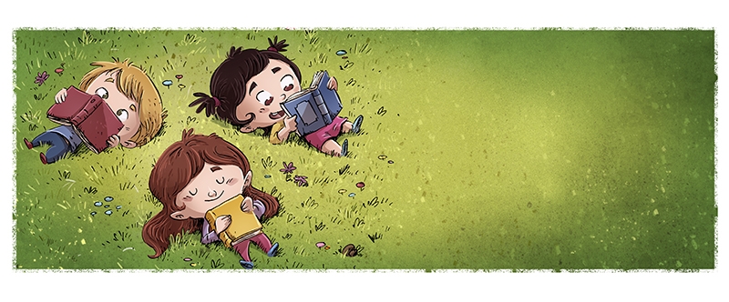Lire dans l'herbe Vignette
